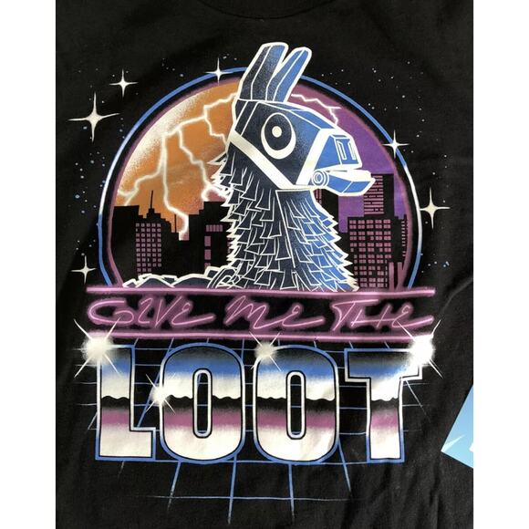 Fortnite Epic Games Give Me The Loot Llama Graphic Shirt Mens 2XL NEW - Picture 3 of 12